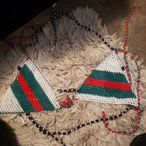 Handmade beaded bikini top - Picture 3 of 4